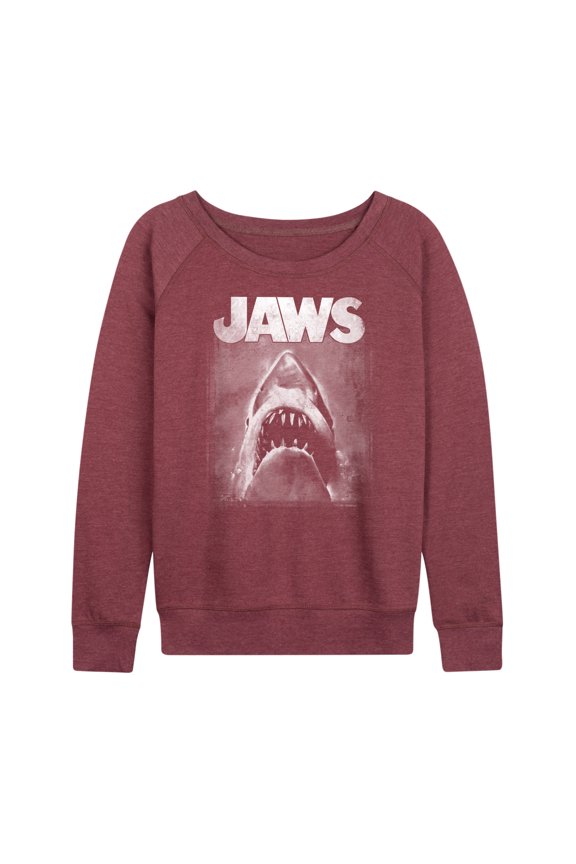 - Black and White Shark - Women's French Terry Long Sleeve Pullover