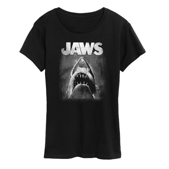 Jaws - Black and White Shark - Women's Short Sleeve Graphic T-Shirt