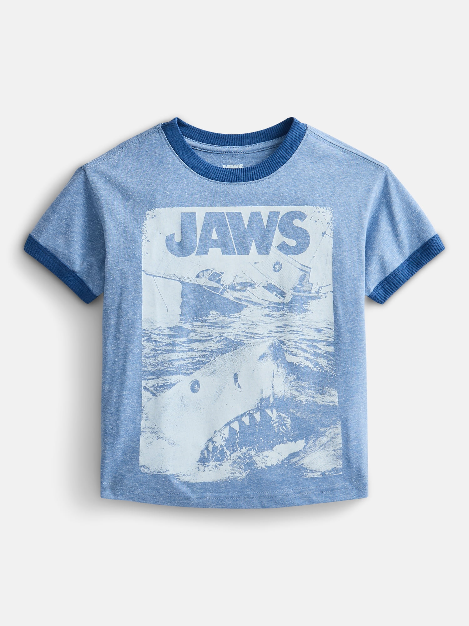 Jaws Boys Graphic Button Shirt with Short Sleeves, Sizes 4-18