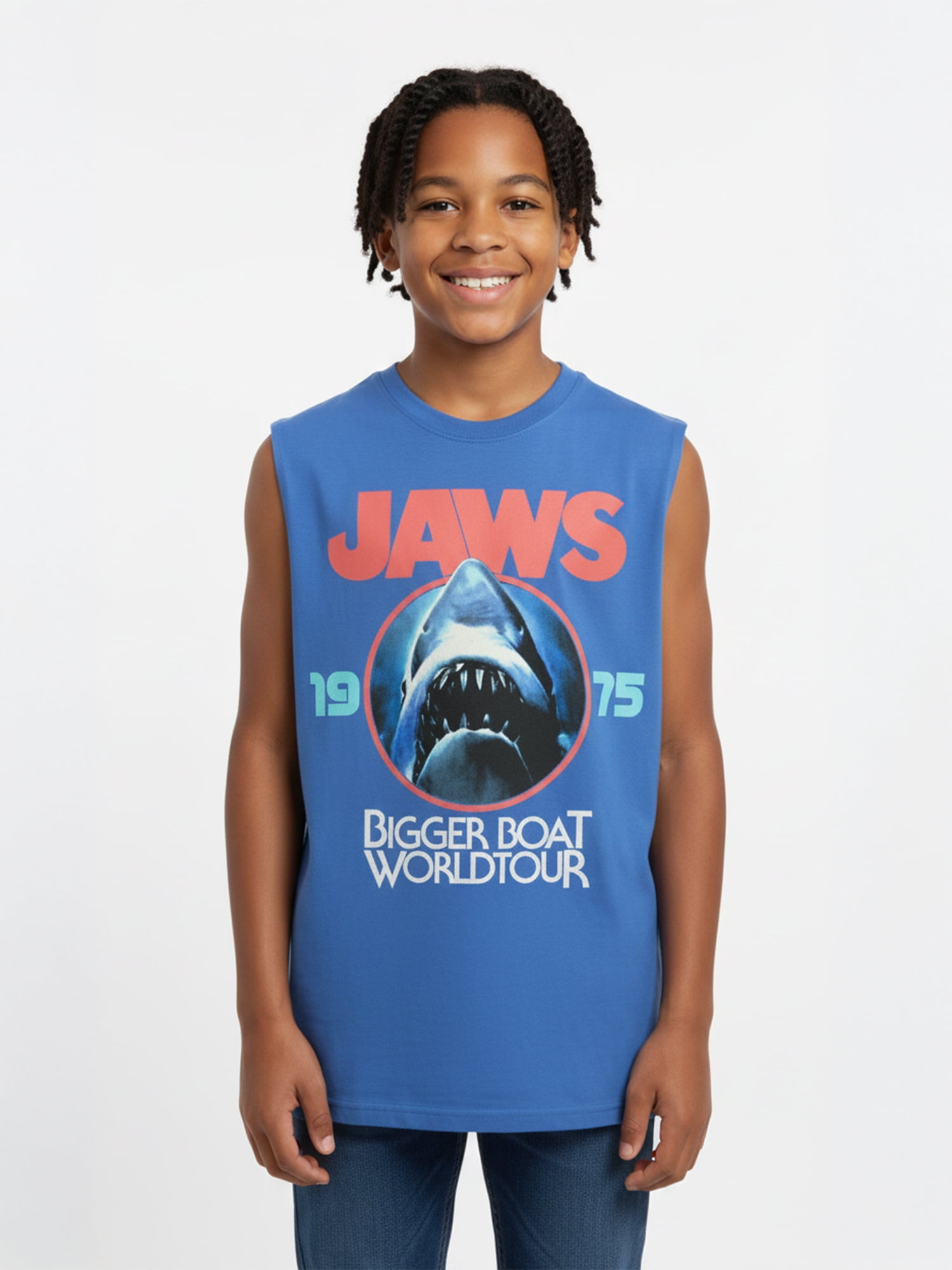 Jaws, Boys' Graphic Muscle Tank Top, Sizes 4-18