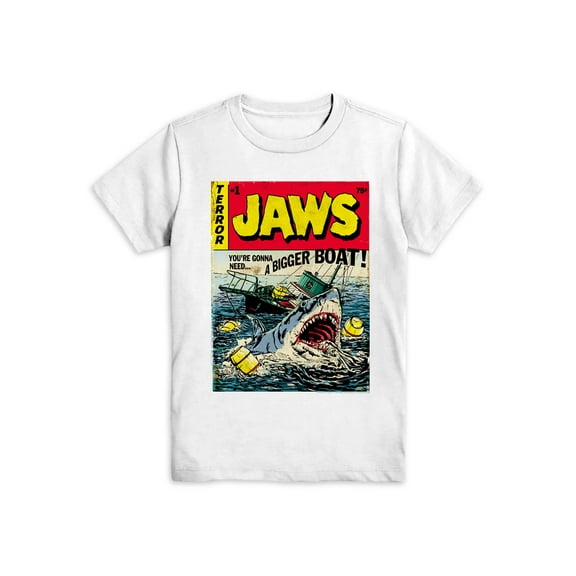 Jaws Boys Pulp Attack Short Sleeve T-Shirt, Sizes XS-2XL