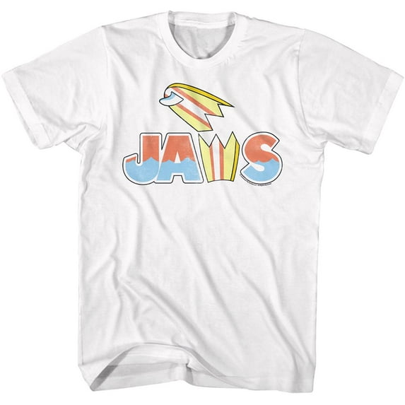 Jaws Broken Surfboard White Adult T-Shirt