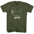 thumbnail image 1 of Jaws Chalkboard Military Green Adult T-Shirt, 1 of 2