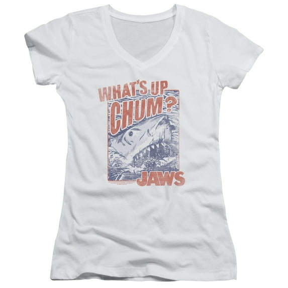 Jaws Chum Junior Women's T-Shirt V-Neck T-Shirt White