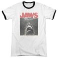 thumbnail image 1 of Jaws Classic Fear Adult Ringer T-Shirt White Black, 1 of 1