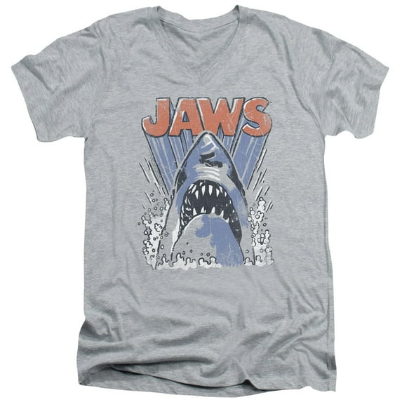 Jaws - Comic Splash - Slim Fit V Neck Shirt - Large