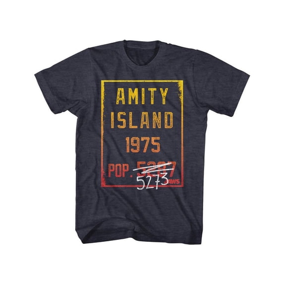 Jaws Countdown Navy Heather Adult T-Shirt 4Xl