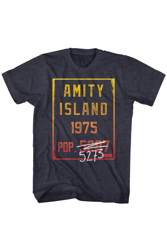 Jaws Countdown Navy Heather Adult T-Shirt