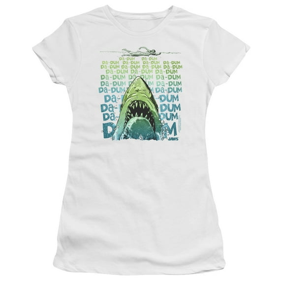 Jaws Da Dum S/S Junior Women's T-Shirt Sheer White