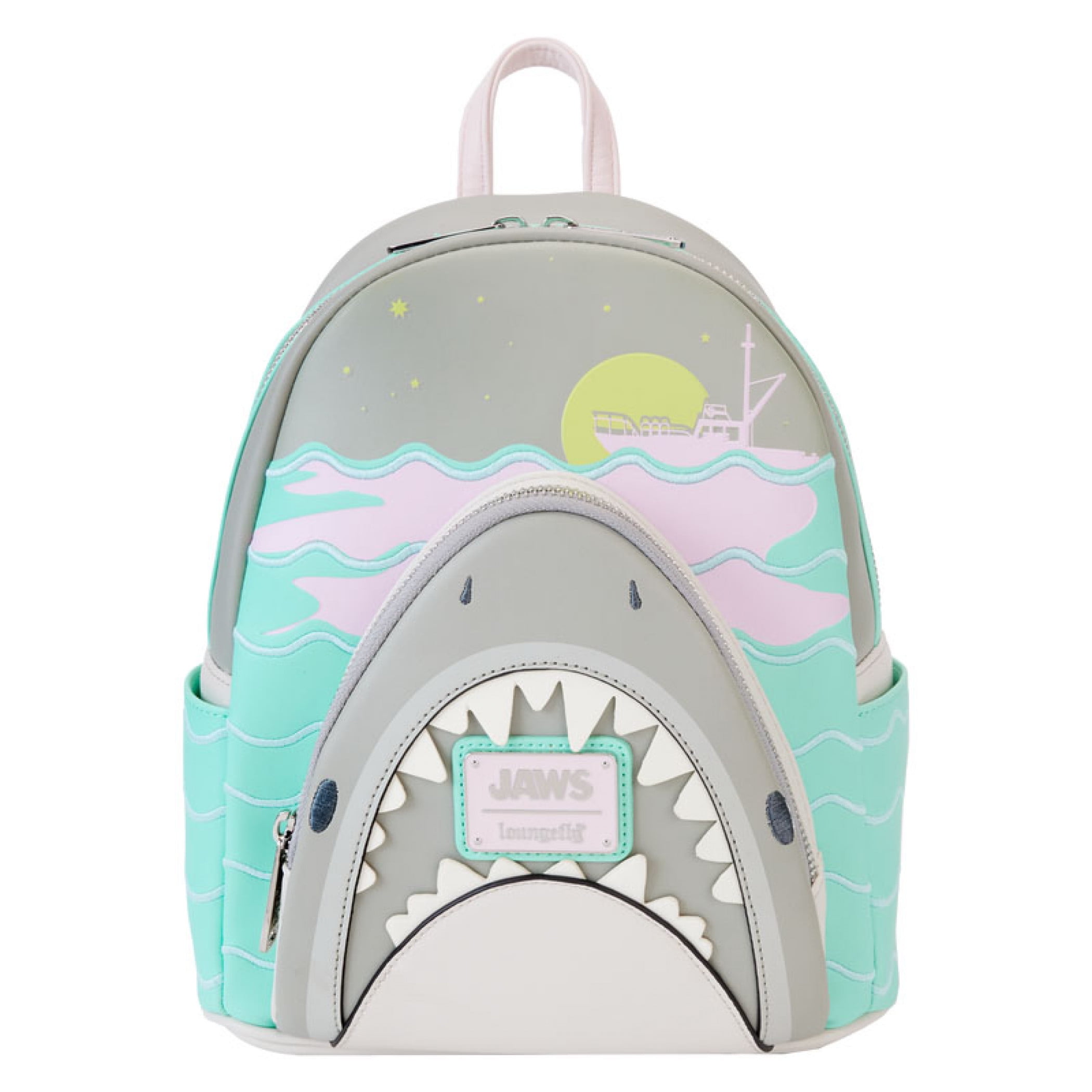 Jaws Embroidered Glow In The Dark Mini Backpack By Loungefly