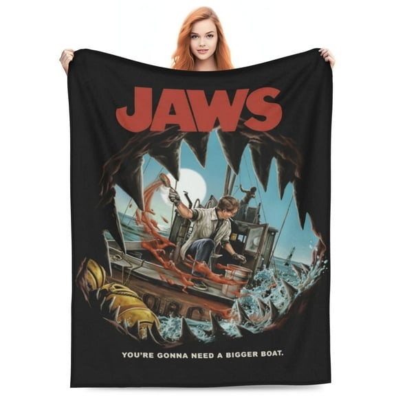 Jaws Flannel Blanket Funny Ultra-Soft Micro Warm Throw Blanket Fleece Blanket Interesting Gift 50"X40"