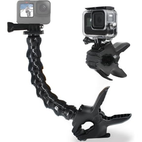 Jaws Flex Clamp Mount with Adjustable Gooseneck 8-Section Compatible with Go Pro Hero 13,12,11,10,9,8,7,6,5,4,Session,3+, 3,2,1,Max,Fusion,DJI Osmo Action 5 Pro 4 3 2 Cameras