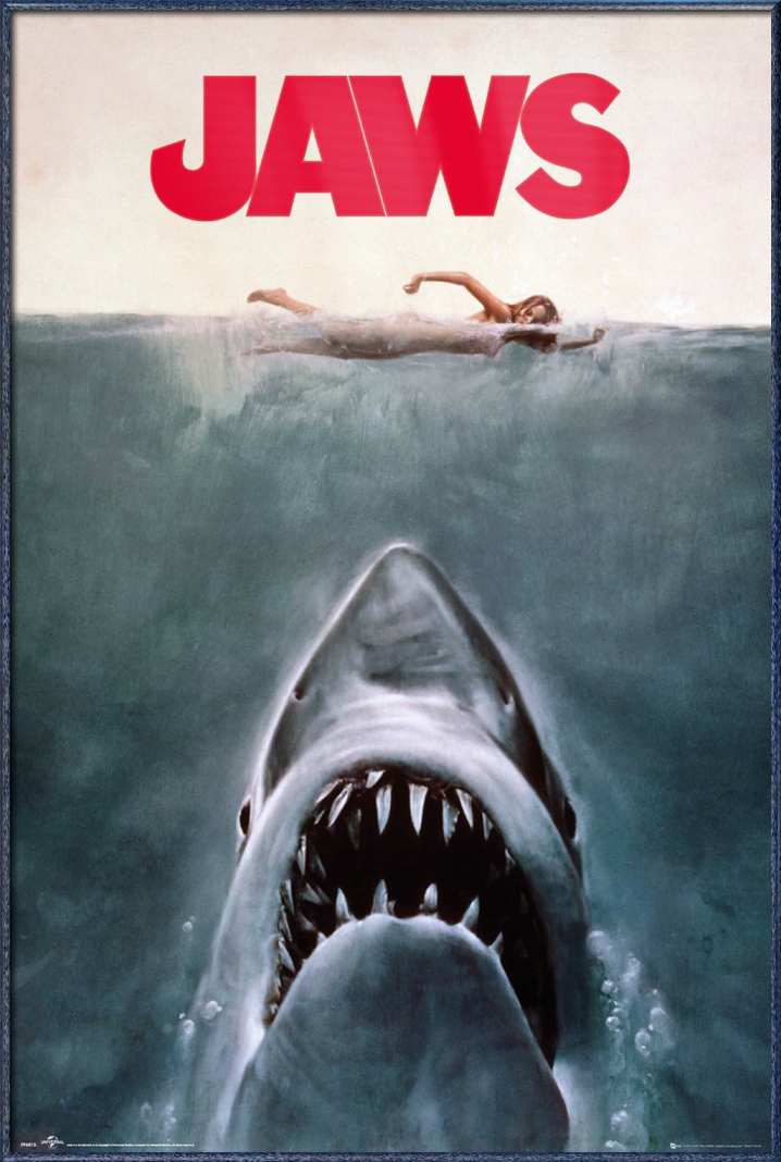 Jaws Frame Jaws - Framed Movie Poster (Regular Style / Key Art) (Size: 24