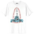 thumbnail image 1 of Jaws Franchise Amity Island Shark Tours Iconic Orca Tail Sail on White Adult White Crew Neck Short Sleeve T-shirt - 6XL, 1 of 3