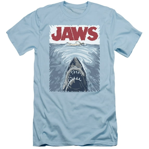 Jaws Graphic Poster S/S Adult 30/1 T-Shirt Light Blue
