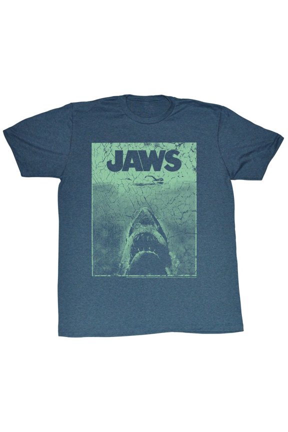 Jaws Green Jaws Navy Heather Adult T-Shirt 5Xl