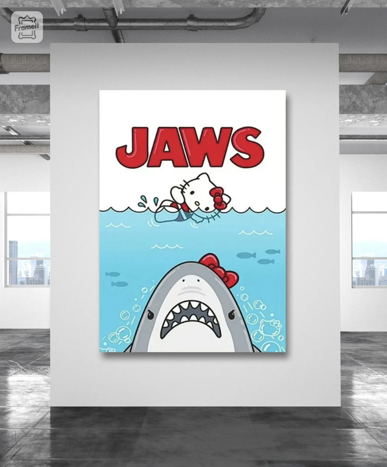 Jaws Hello Kitty Poster Wall Art Home Decor - Walmart.com