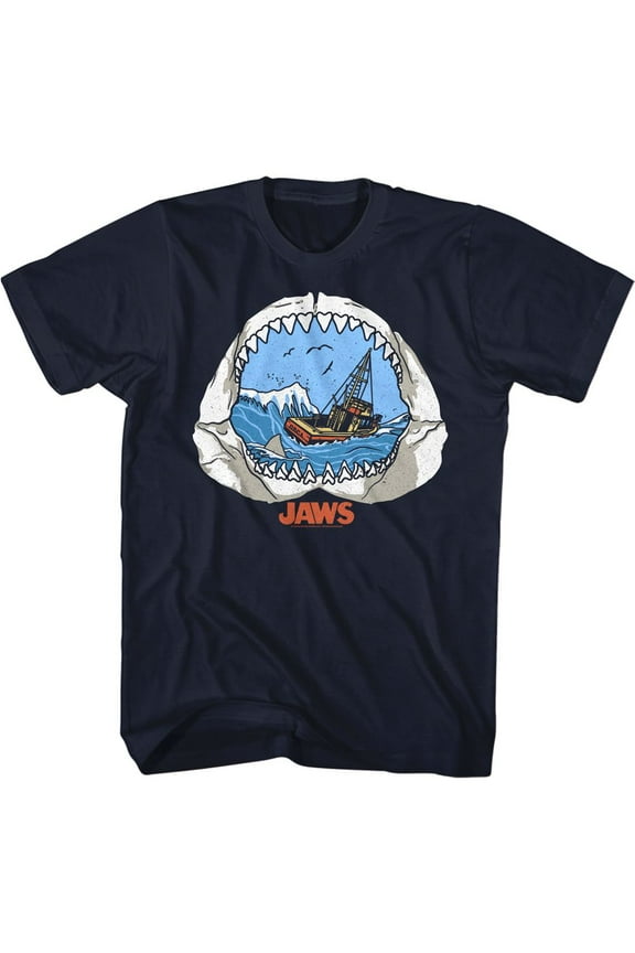 Jaws Jaw View Navy Adult Classic T-Shirt