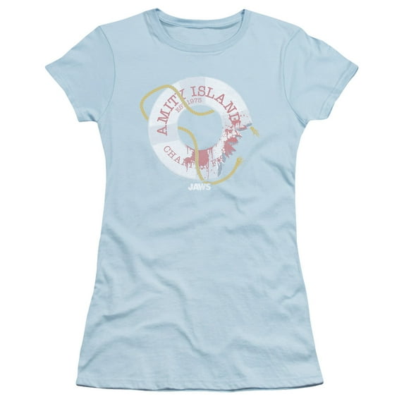 Jaws Life Preserver S/S Junior Women's T-Shirt Sheer Light Blue