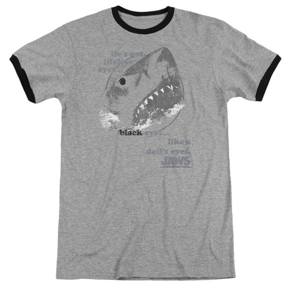 Jaws - Like A Dolls Eyes - Heather Ringer Short Sleeve Shirt - Large