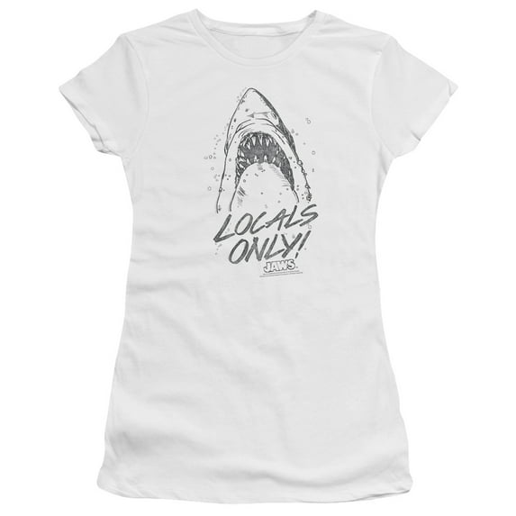 Jaws Locals Only S/S Junior Women's T-Shirt Sheer White