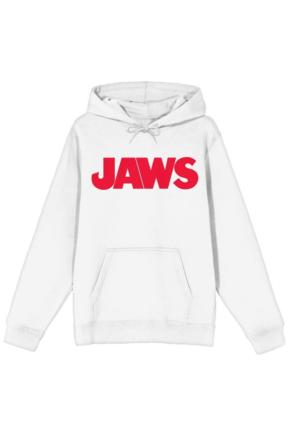 Jaws Logo Women's White Hooded Sweatshirt-XXL