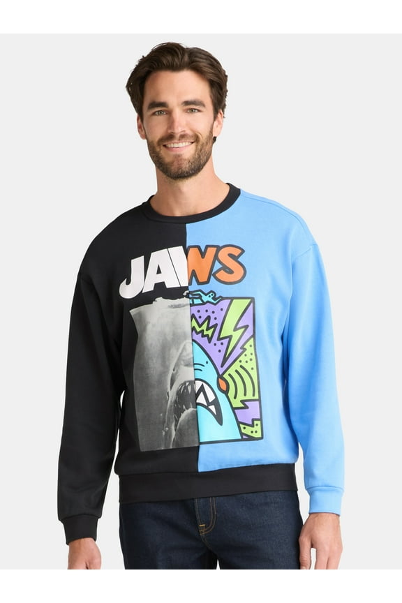 Men's and Big Men's Combo Fleece Crewneck Sweatshirt, Sizes S-3XL