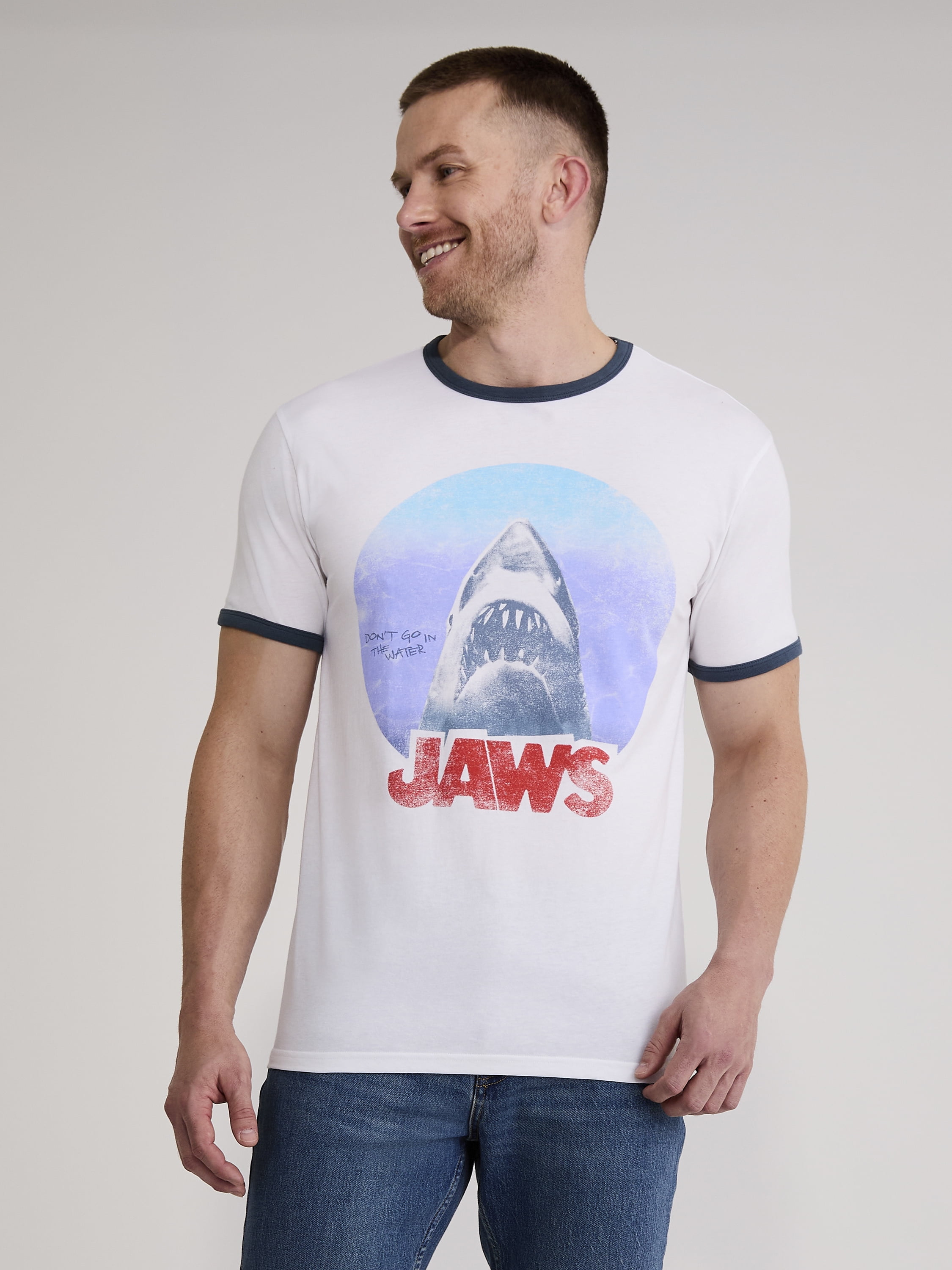Jaws Men's & Big Men's Ringer Graphic Tee, Sizes S-3XL