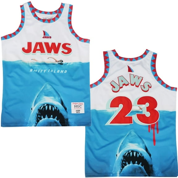 Jaws Men's Headgear Classics Premimum Embroidered Basketball Jersey (Small)