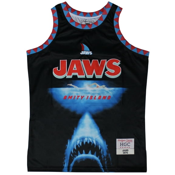 Jaws Men's Headgear Classics Premium Embroidered Basketball Jersey (XX-Large, Black)