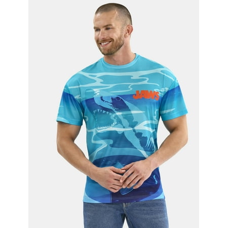 Jaws Men's and Big Men's Graphic Tee with Short Sleeves, Sizes S-3XL