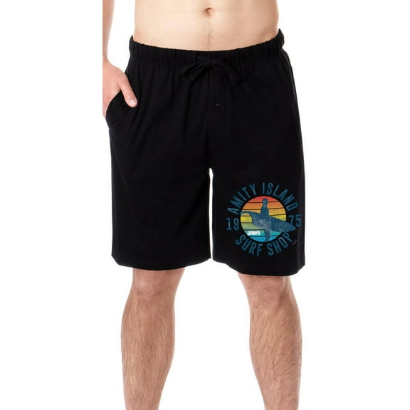 Jaws Mens' Movie Film Amity Island Surf Shop Logo Sleep Pajama Shorts