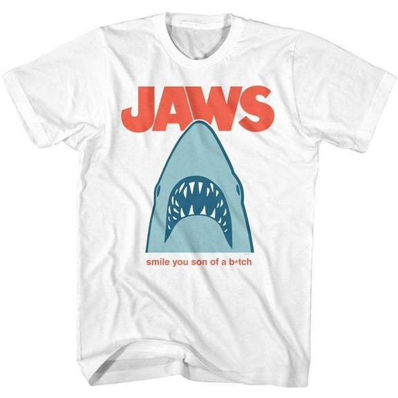 Jaws Minimal Smile Sob White Adult T-Shirt 5Xl