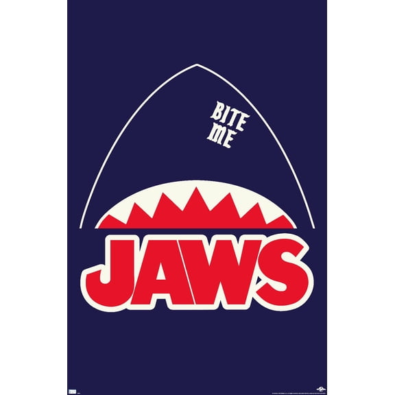 Jaws - Minimalist Logo Wall Poster, 14.725" x 22.375"