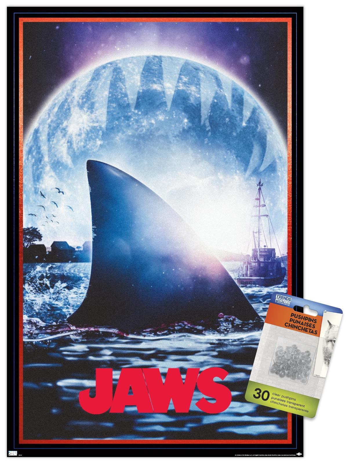 Jaws - Moon One Sheet Wall Poster with Push Pins, 14.725" x 22.375"