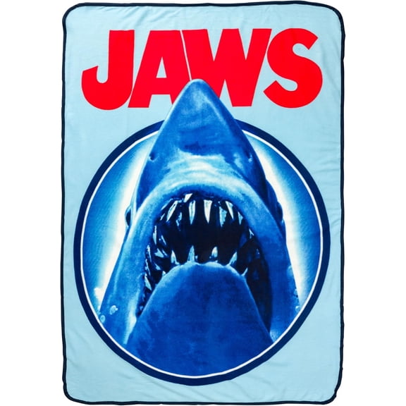 Silver Buffalo Jaws Need A Bigger Boat 45" x 60" Fleece Throw, Soft and Cozy Blanket, 180 GSM
