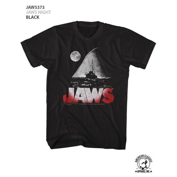Jaws Night Black Adult T-Shirt