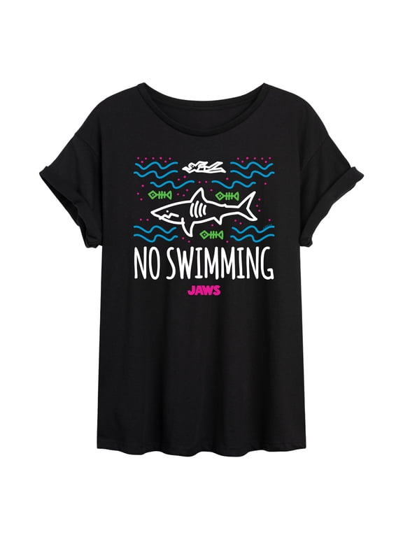 - No Swimming - Women's Oversized Graphic T-Shirt