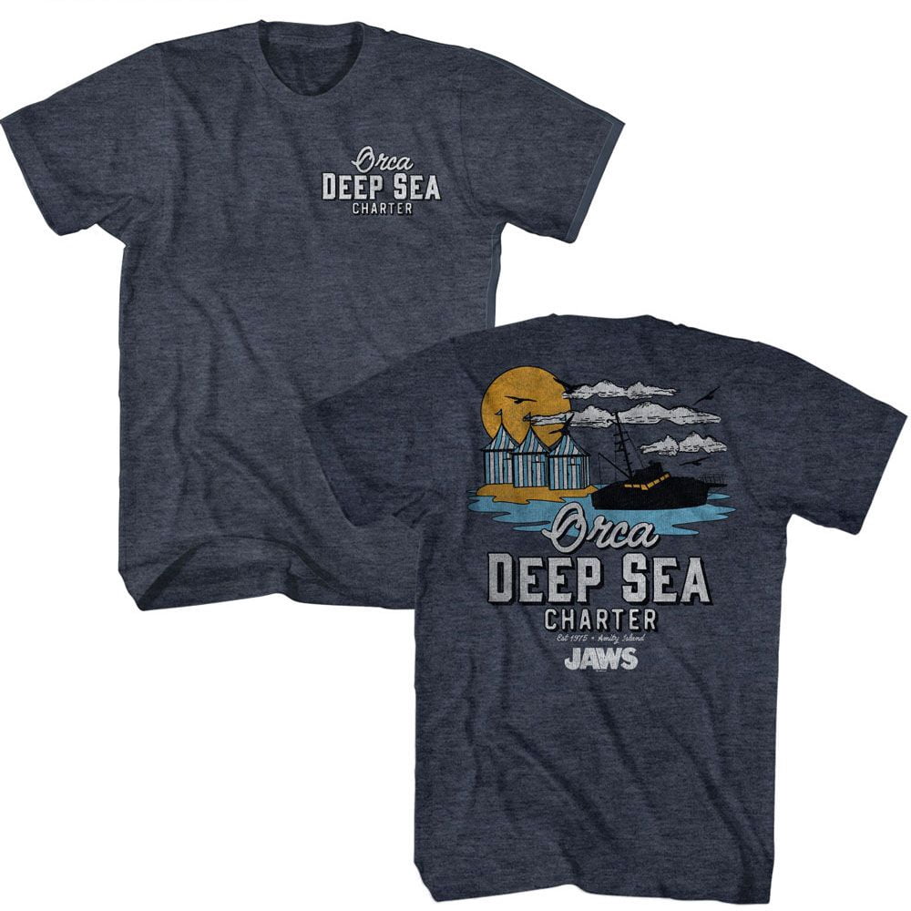 Jaws - Orca Fish Co. Men's T-Shirt - Navy Blue, Officially Licensed Graphic Tee - View #6