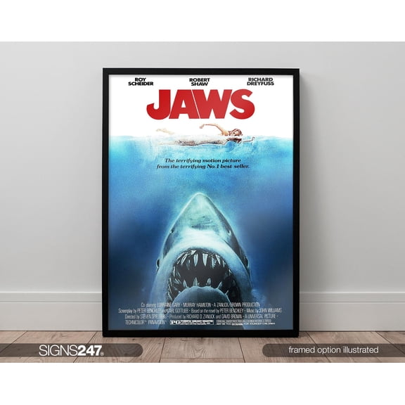 Jaws Poster | Movie Poster | Movie Prints For Cinema Rooms | Wall Art | Home Decor | A0 A1 A2 A3 A4 A5