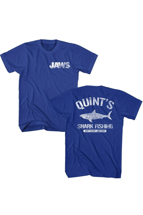 Jaws Quints Front And Back Royal T-Shirt