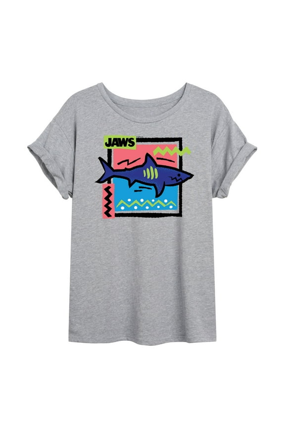 - Shark Doodle Square - Women's Oversized Graphic T-Shirt