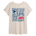 thumbnail image 1 of Jaws - Shark Doodles - Juniors Oversized Graphic T-Shirt, 1 of 5