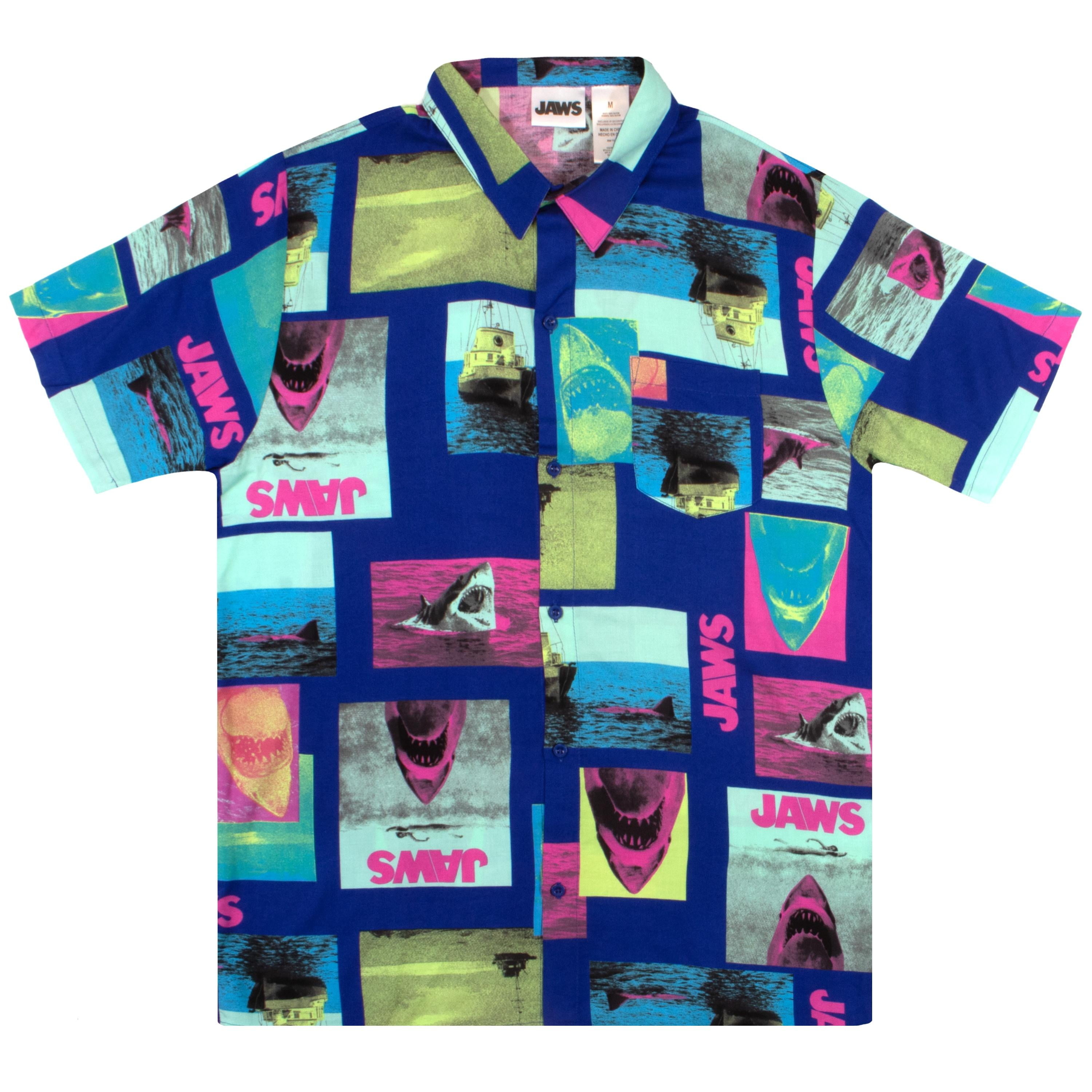 Jaws Short Sleeve Casual Shirt Jaw Button Up T-Shirt for Mens (Size  XS-XXXL) - Walmart.com