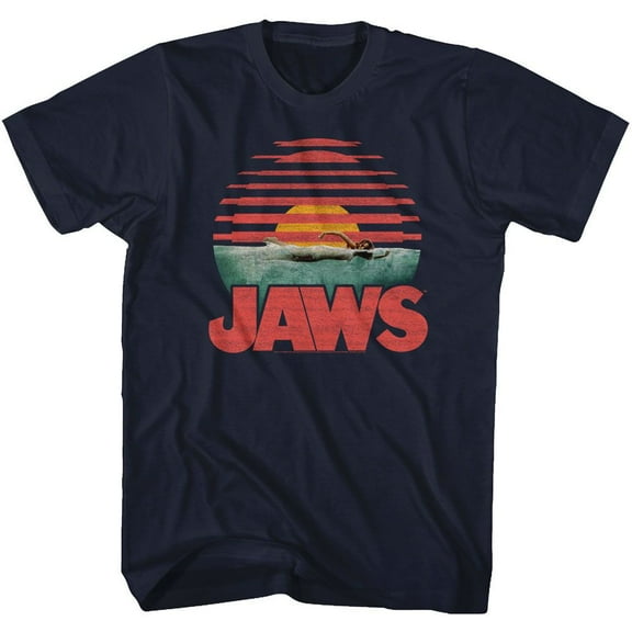 Jaws Sliced Navy Adult T-Shirt 2Xlt