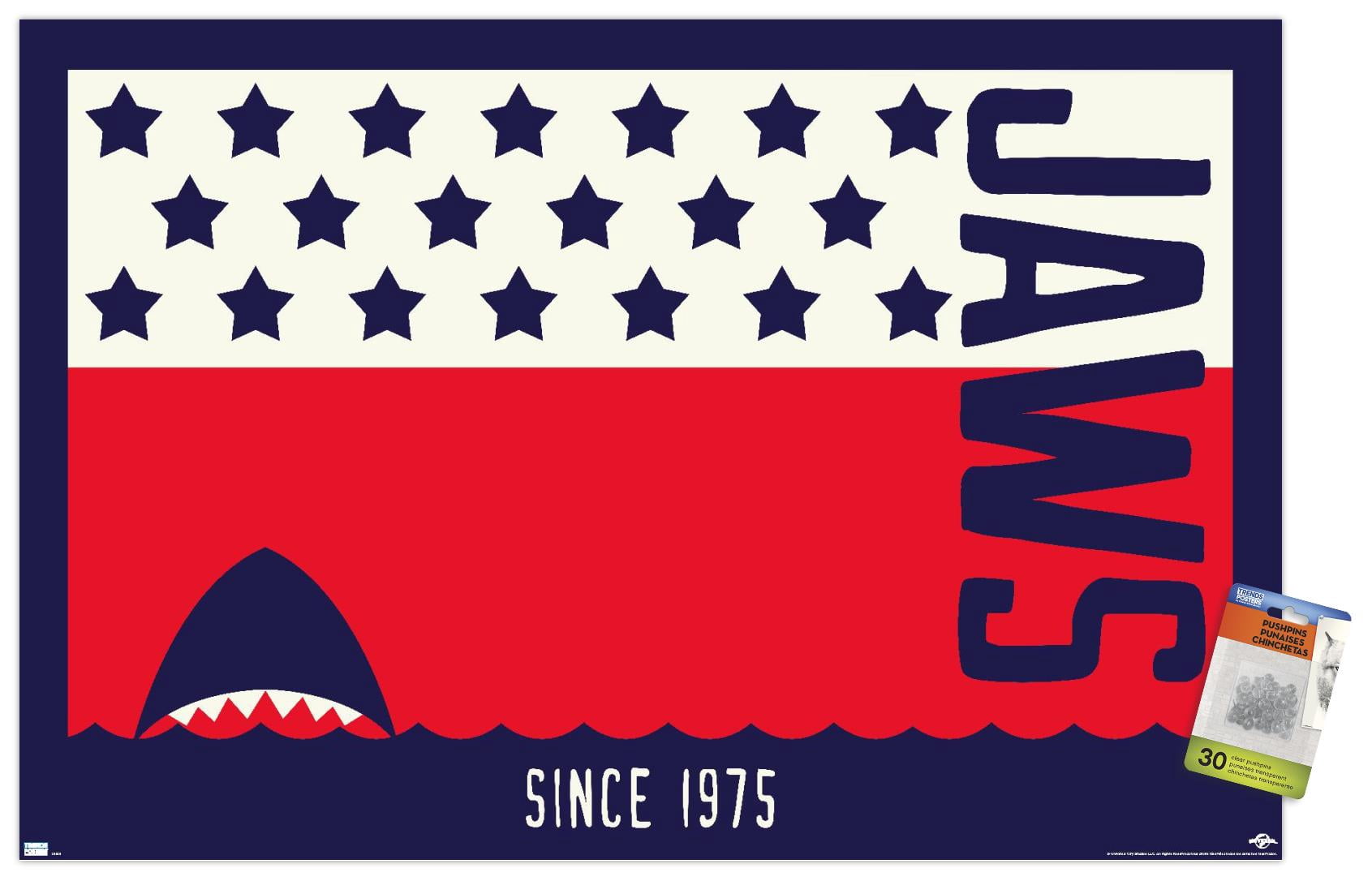 Jaws - Stars and Stripes Wall Poster with Pushpins, 22.375" x 34"