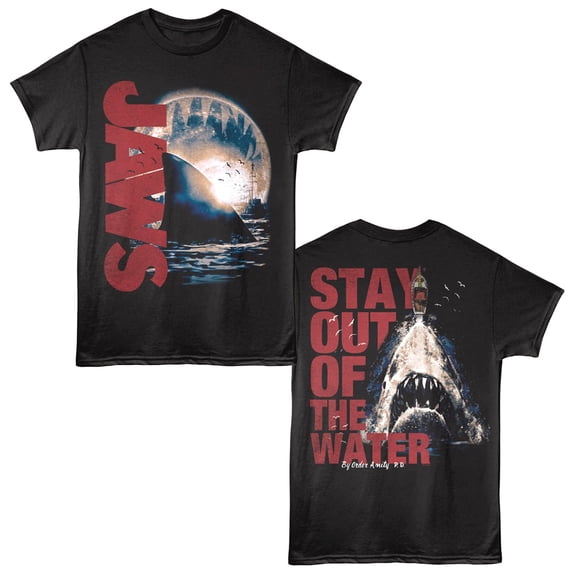 Jaws Stay Out of the Water Men's T Shirt (Black, AdultS)