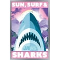 thumbnail image 1 of Jaws - Sun, Surf & Sharks Wall Poster, 22.375" x 34" Framed, 1 of 5