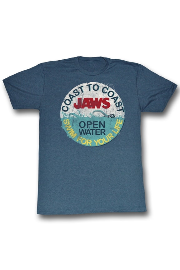 Jaws Swim For Your Life Licensed Adult T Shirt