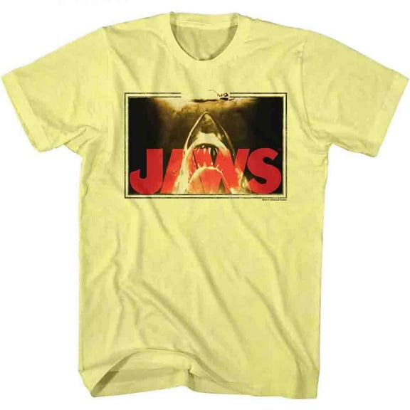Jaws Swim Lines Yellow Heather Adult T-Shirt